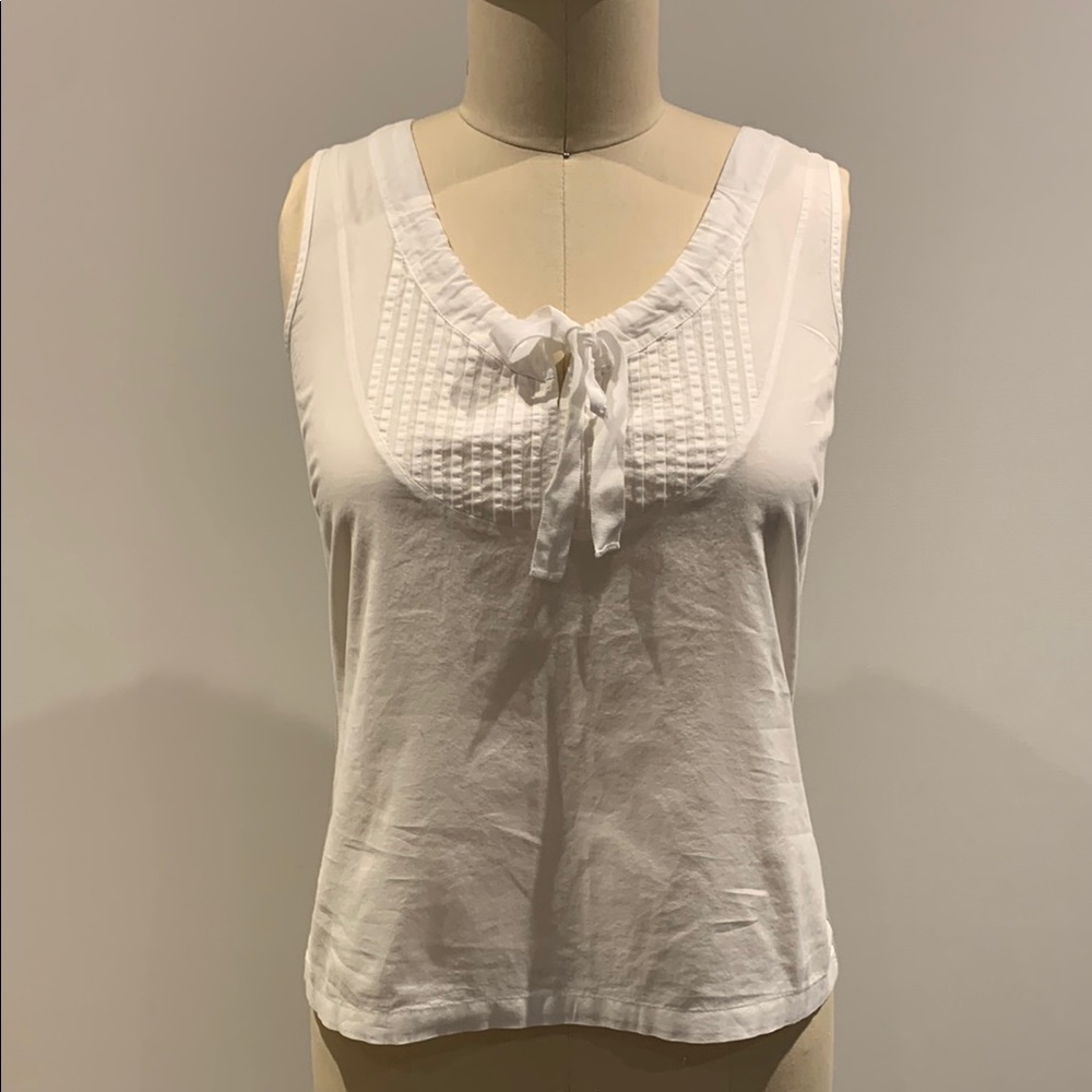 White Sleeveless Cotton Top